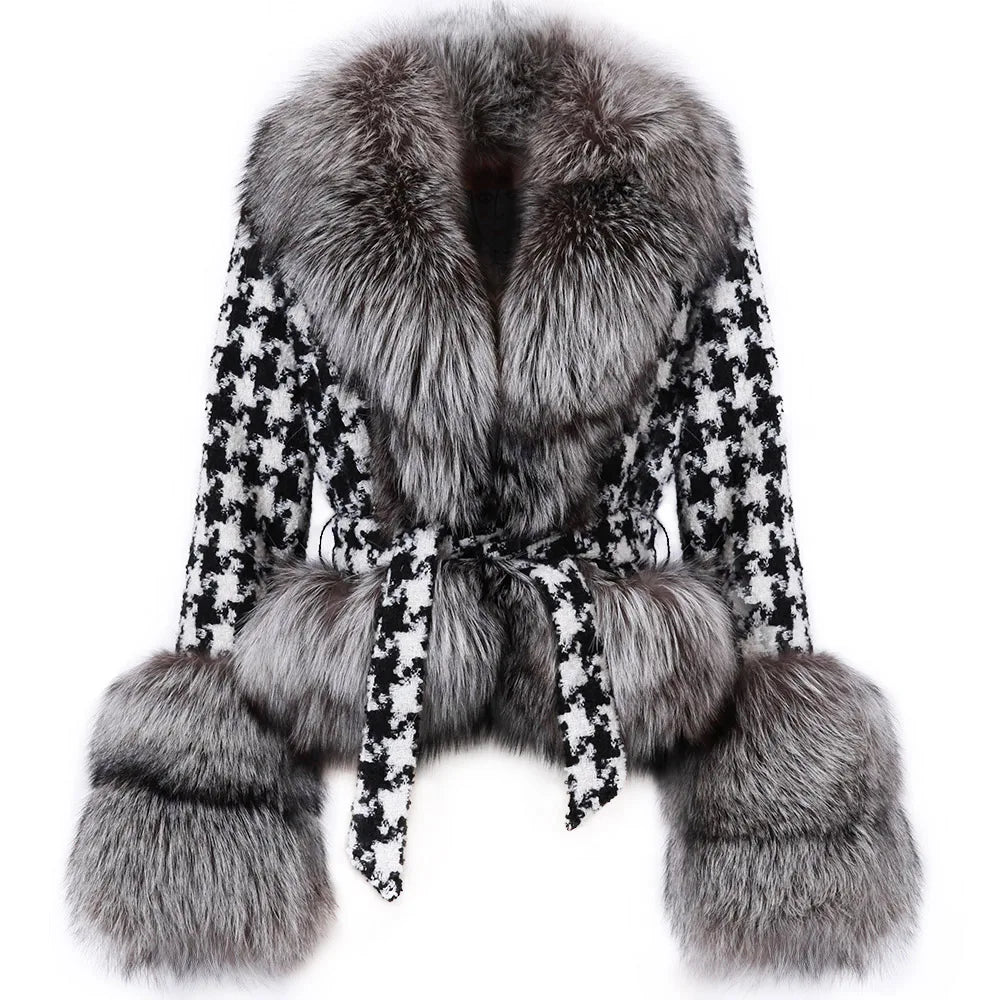 ANNA TWEED FOX FUR COAT