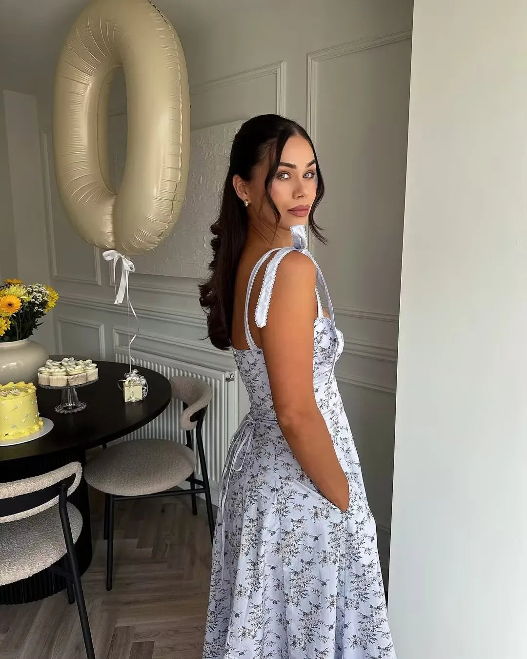 AVRIL FLORAL MIDI DRESS