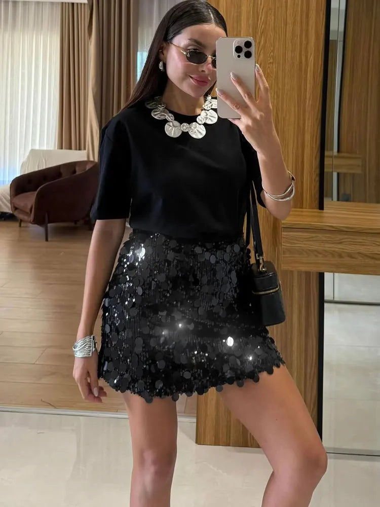AZIEL SEQUIN MINI SKIRT