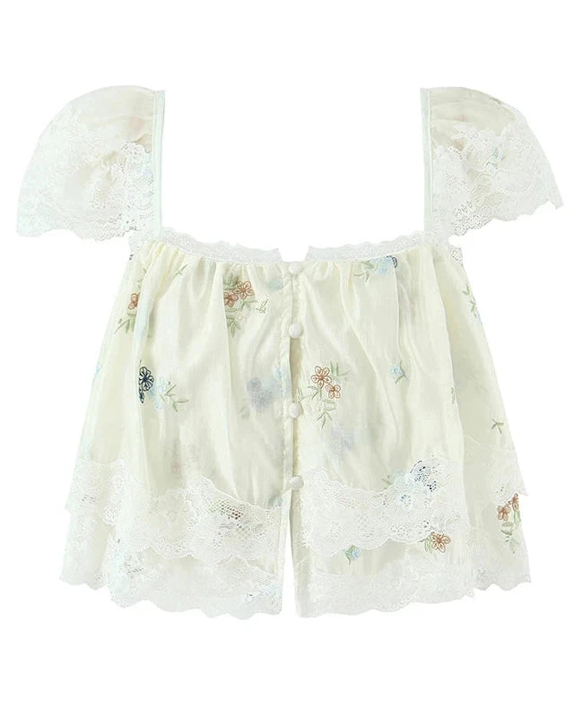 EMERY CO-ORD FLORAL LACE TOP