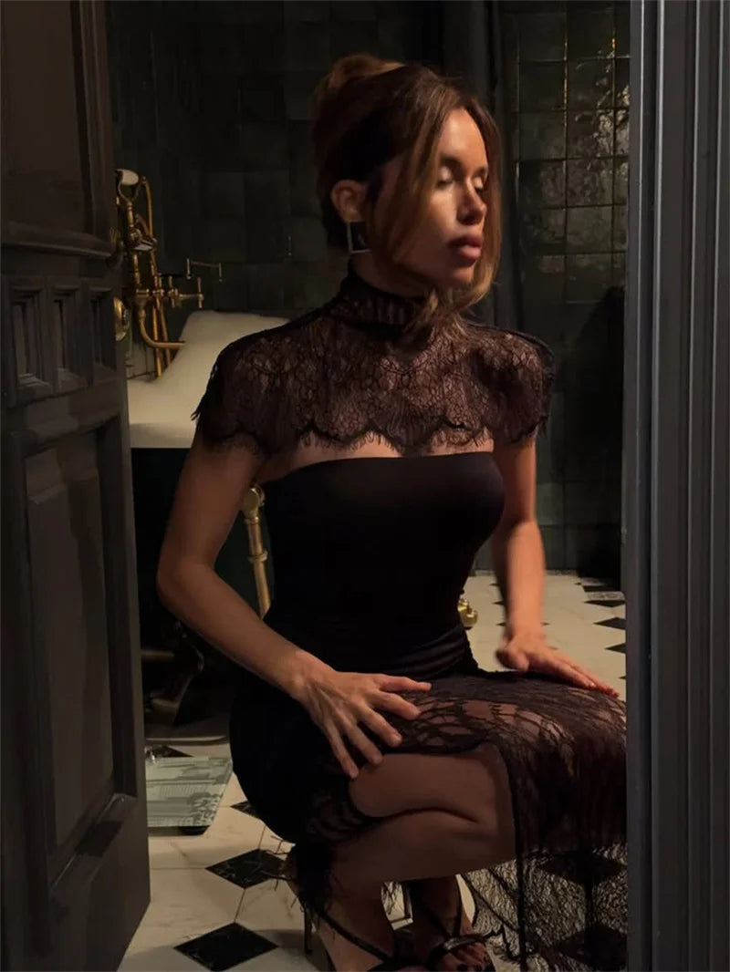 Amber Lace Mini Dress