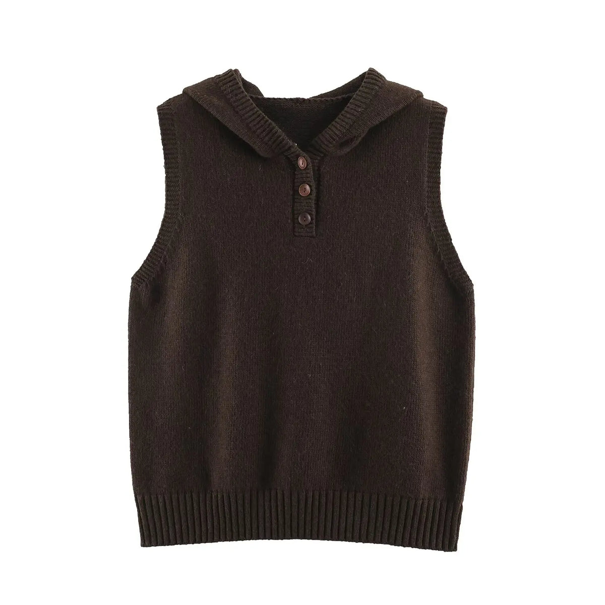 Anna Vintage Casual Hooded Knit Vest