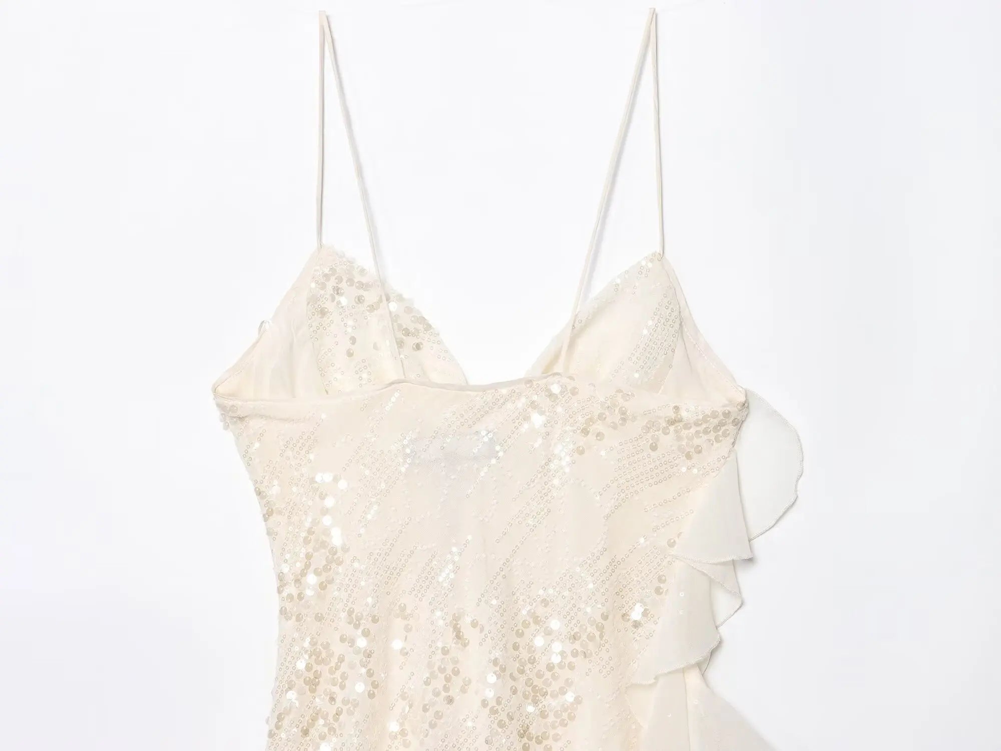 LELI SEQUIN RUFFLE MINI DRESS