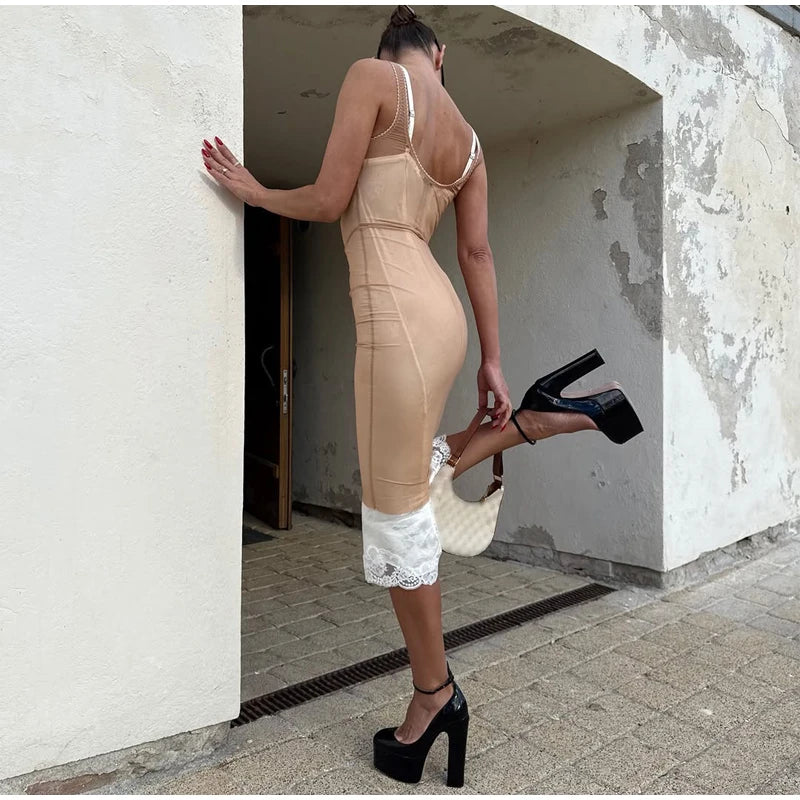 LEAH MESH MIDI DRESS