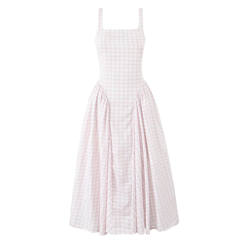 PAMELA PLAID MIDI DRESS