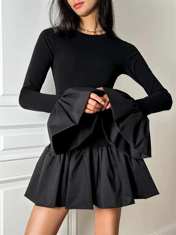 GOCI RUFFLED MINI DRESS