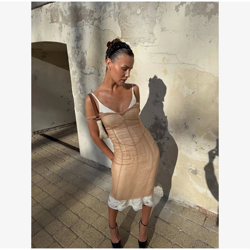 LEAH MESH MIDI DRESS