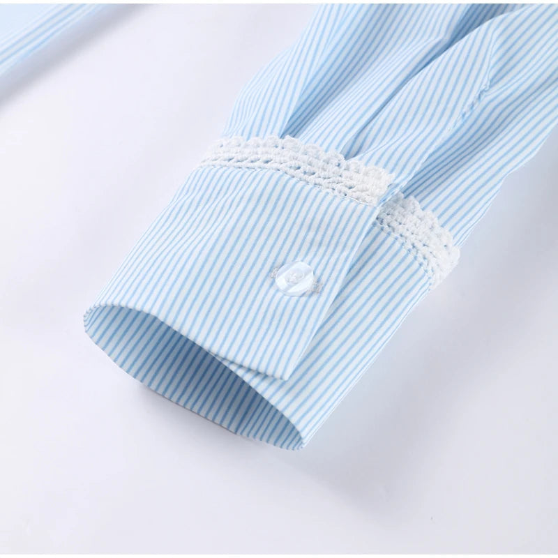 SOLENE STRIPED TWO PIECE SET BLUE