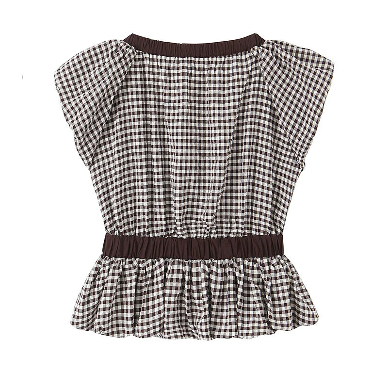 SARA PLAID BLOUSE