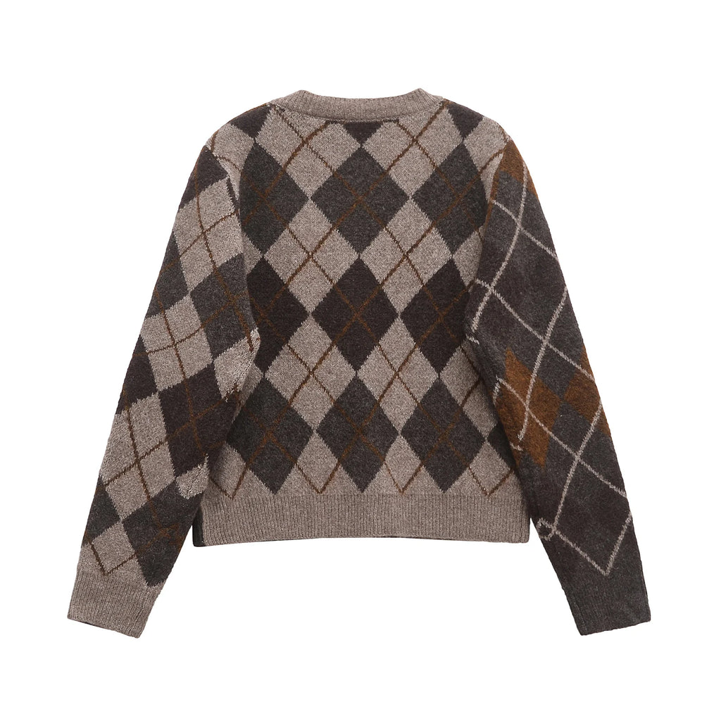 Dani Argyle Knit Cardigan