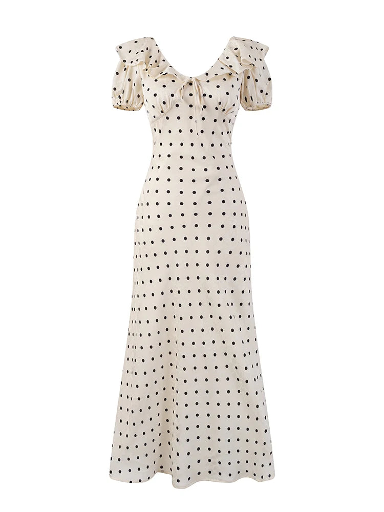 ALISE POLKA DOT MIDI DRESS