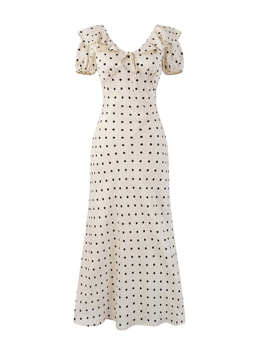 ALISE POLKA DOT MIDI DRESS
