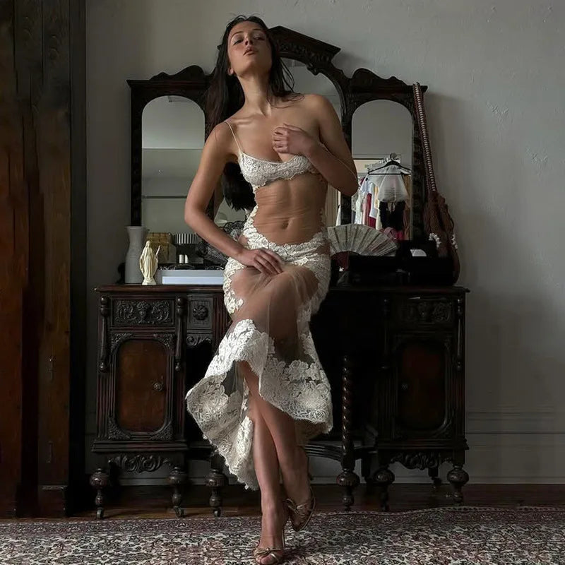 MARLIS LACE MESH DRESS