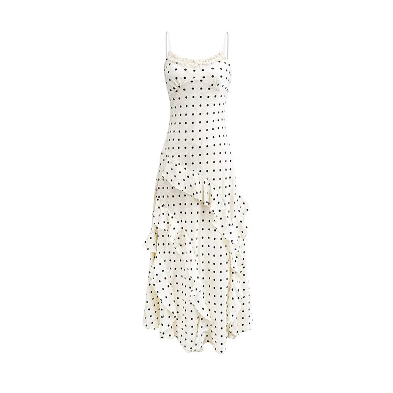 ADELISIA POLKA DOT RUFFLE DRESS
