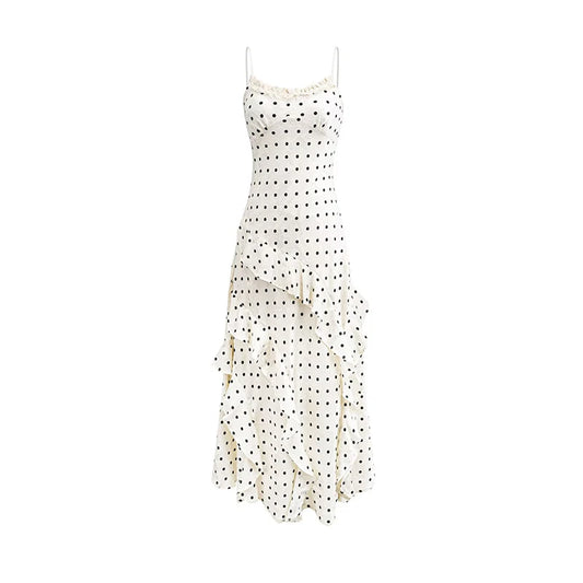ADELISIA POLKA DOT RUFFLE DRESS