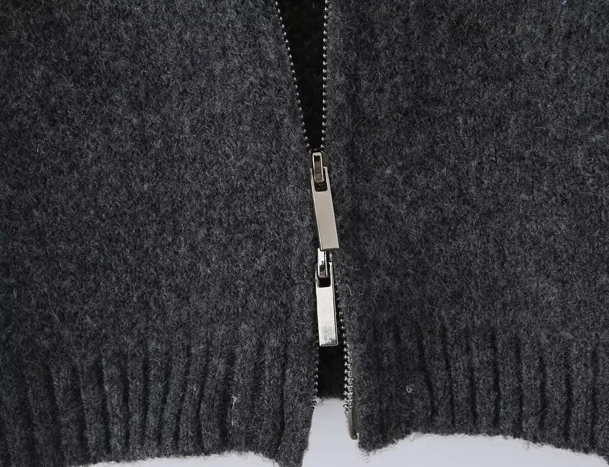Aurora Nordic Fair Isle Zip-Up Cardigan