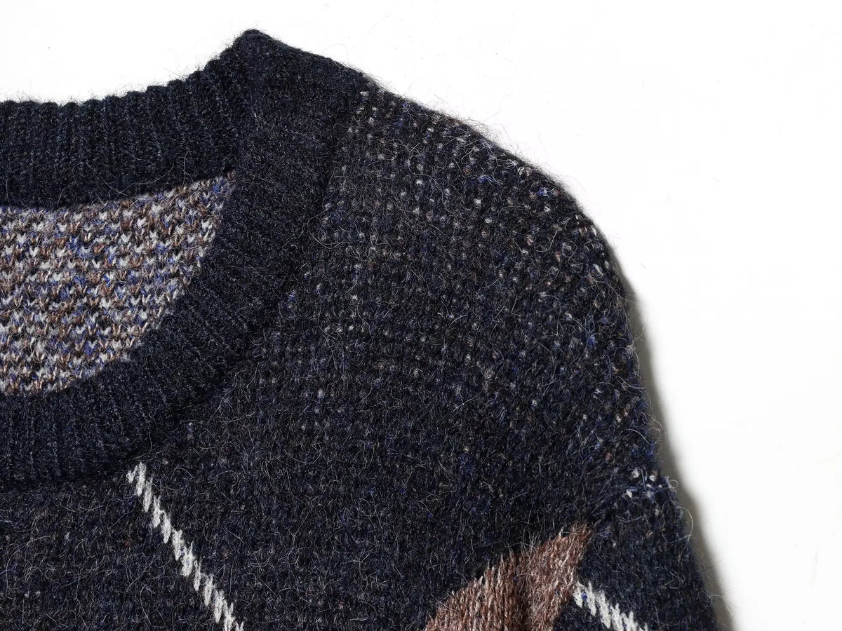 Alene Oversized Argyle Knit Sweater