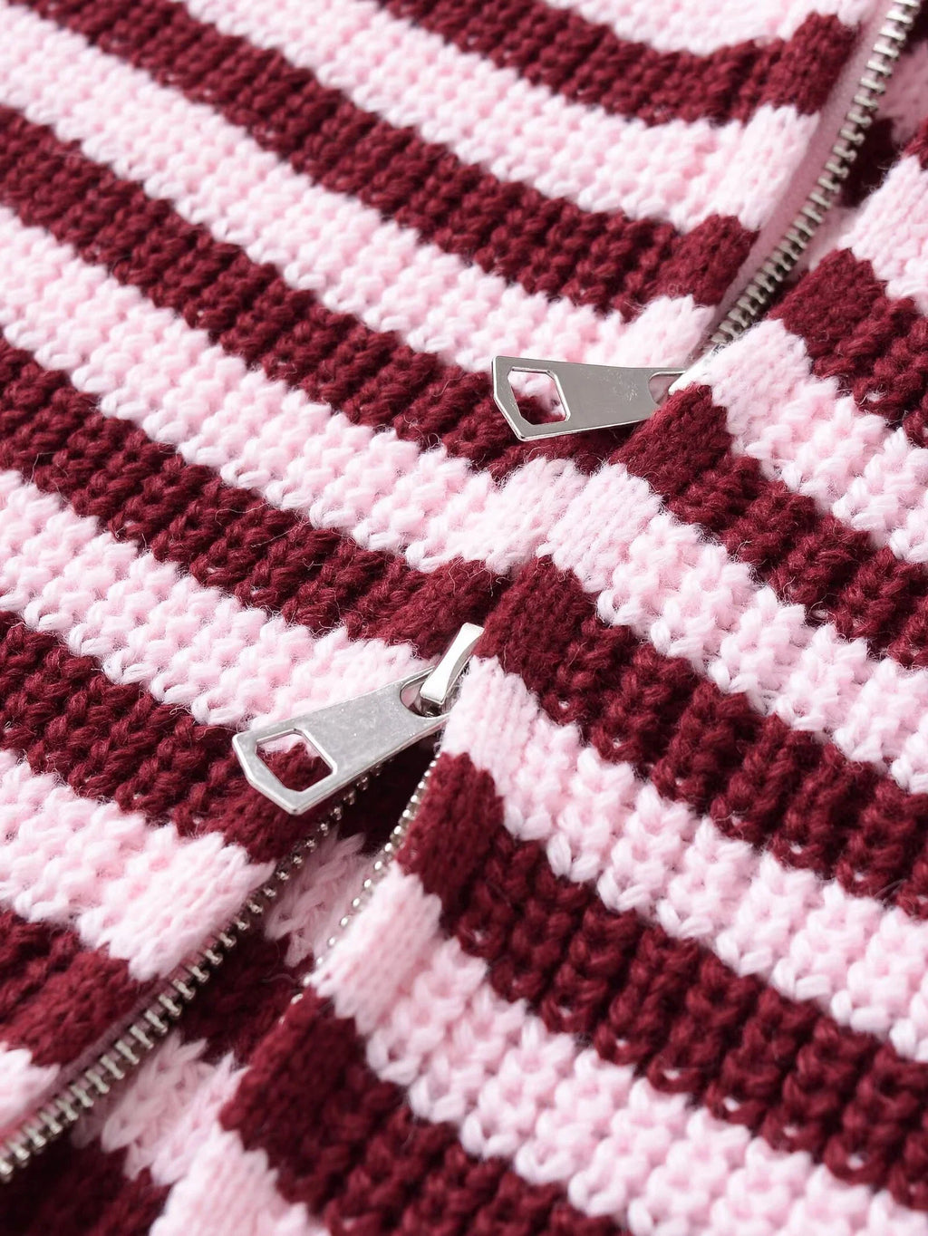 Maia Zip Up Striped Cardigan