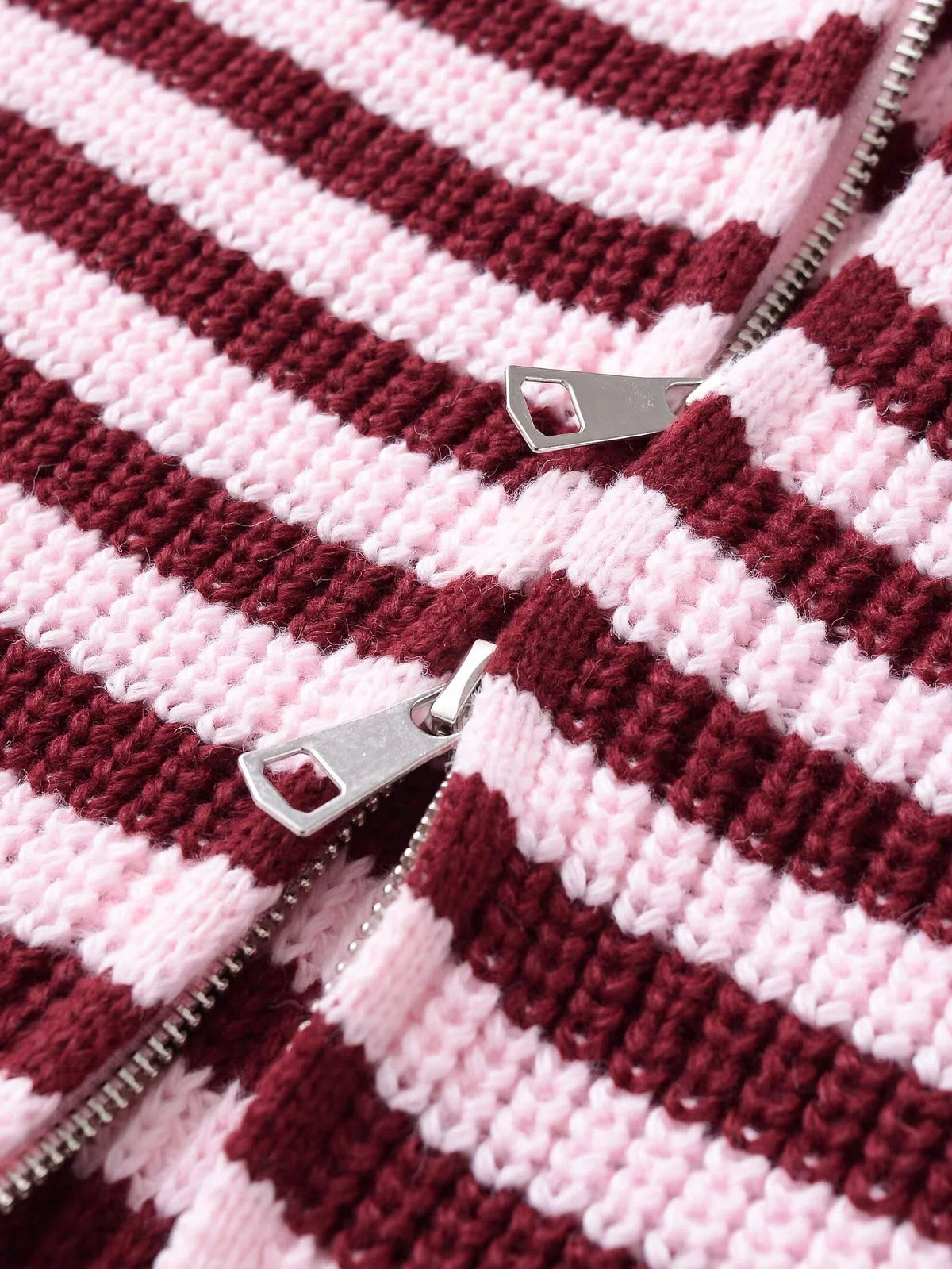 Maia Zip Up Striped Cardigan