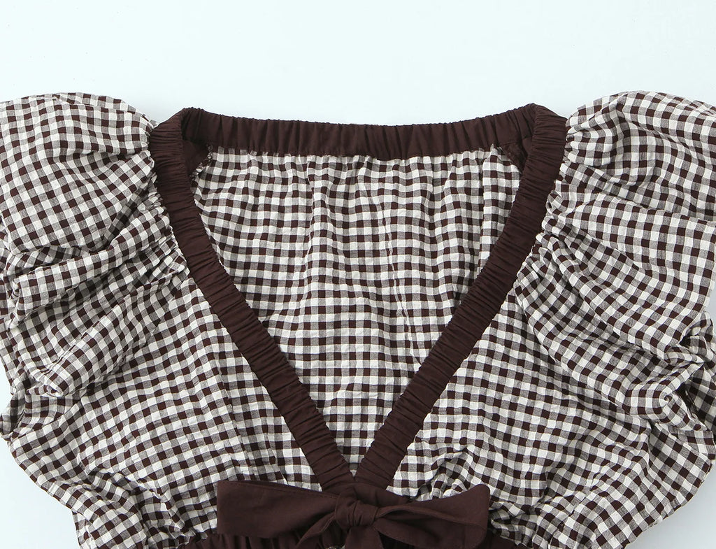 SARA PLAID BLOUSE