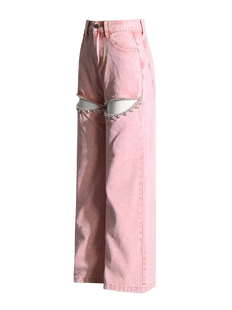SINDI CUT OUT CRYSTAL JEANS