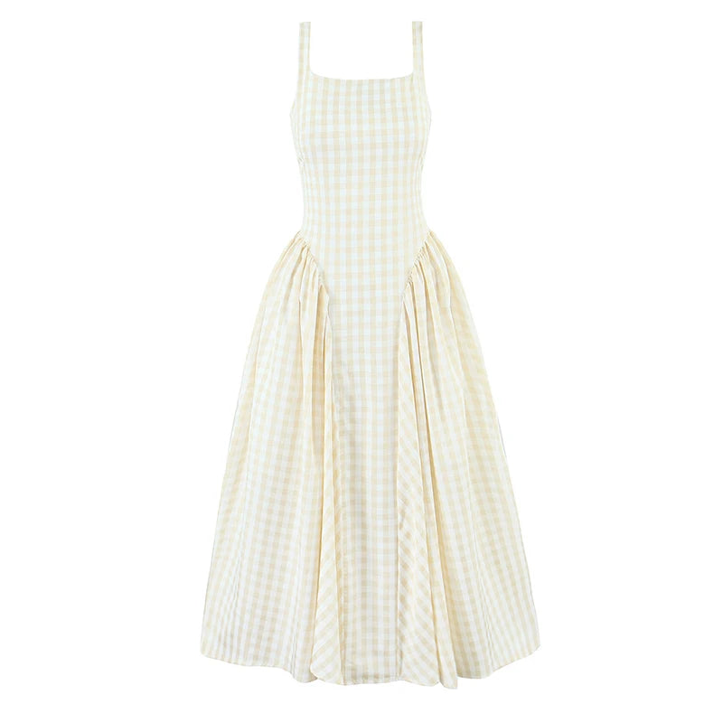 PAMELA PLAID MIDI DRESS