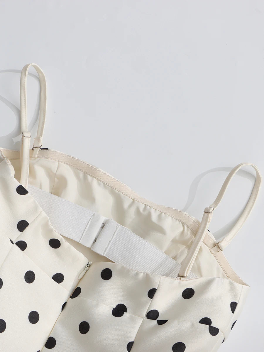 LANA POLKA DOT MIDI DRESS