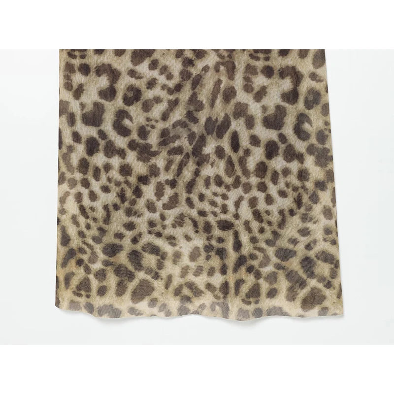 VANA LEOPARD MESH DRESS