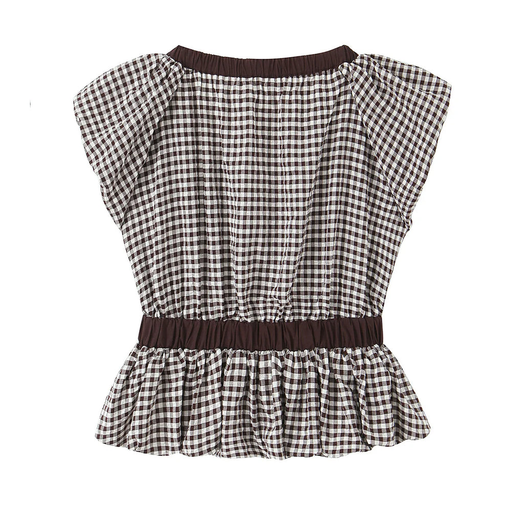 SARA PLAID BLOUSE