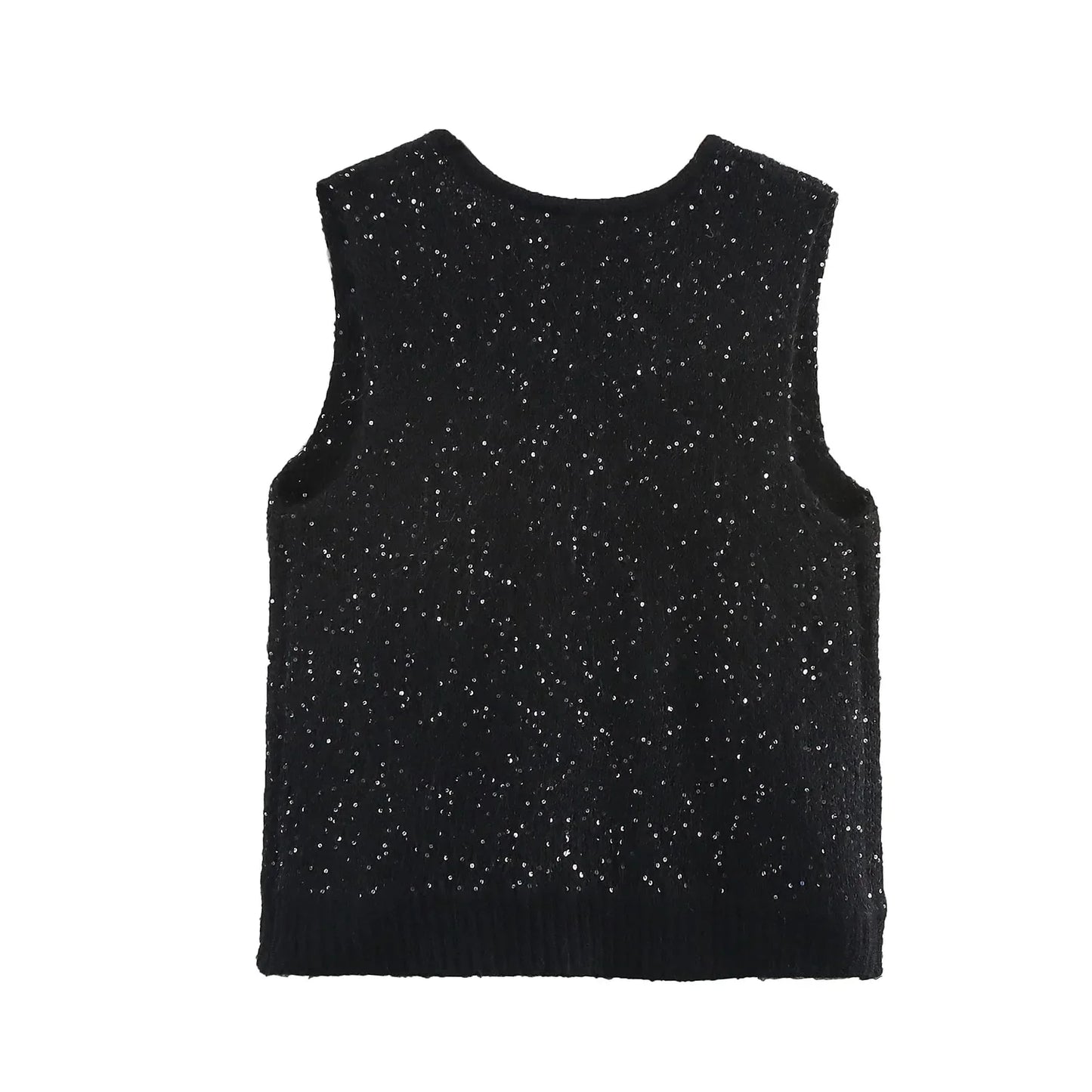 SEQUIN KNITTED SWEATER VEST