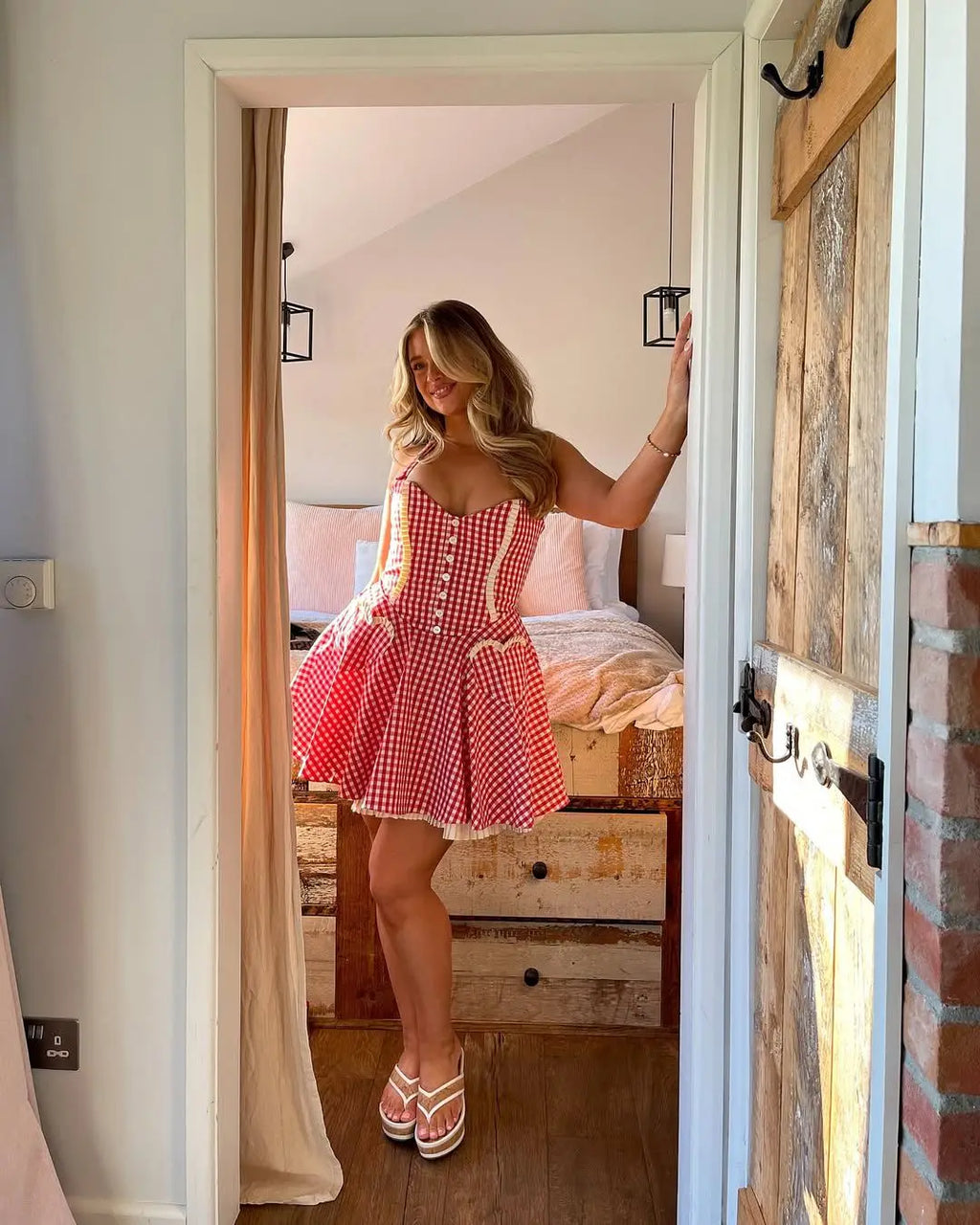 MADDIE PLAID MINI DRESS