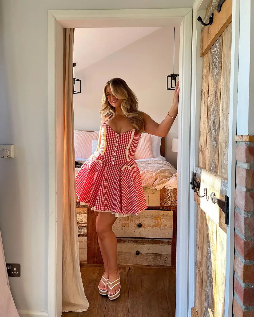 MADDIE PLAID MINI DRESS