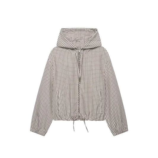 Tawnie Plaid Zip Up Hooded Jacket