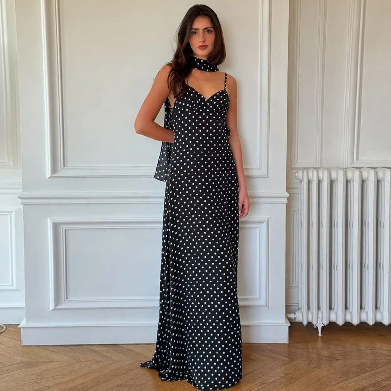 MARIA POLKA DOT MAXI DRESS