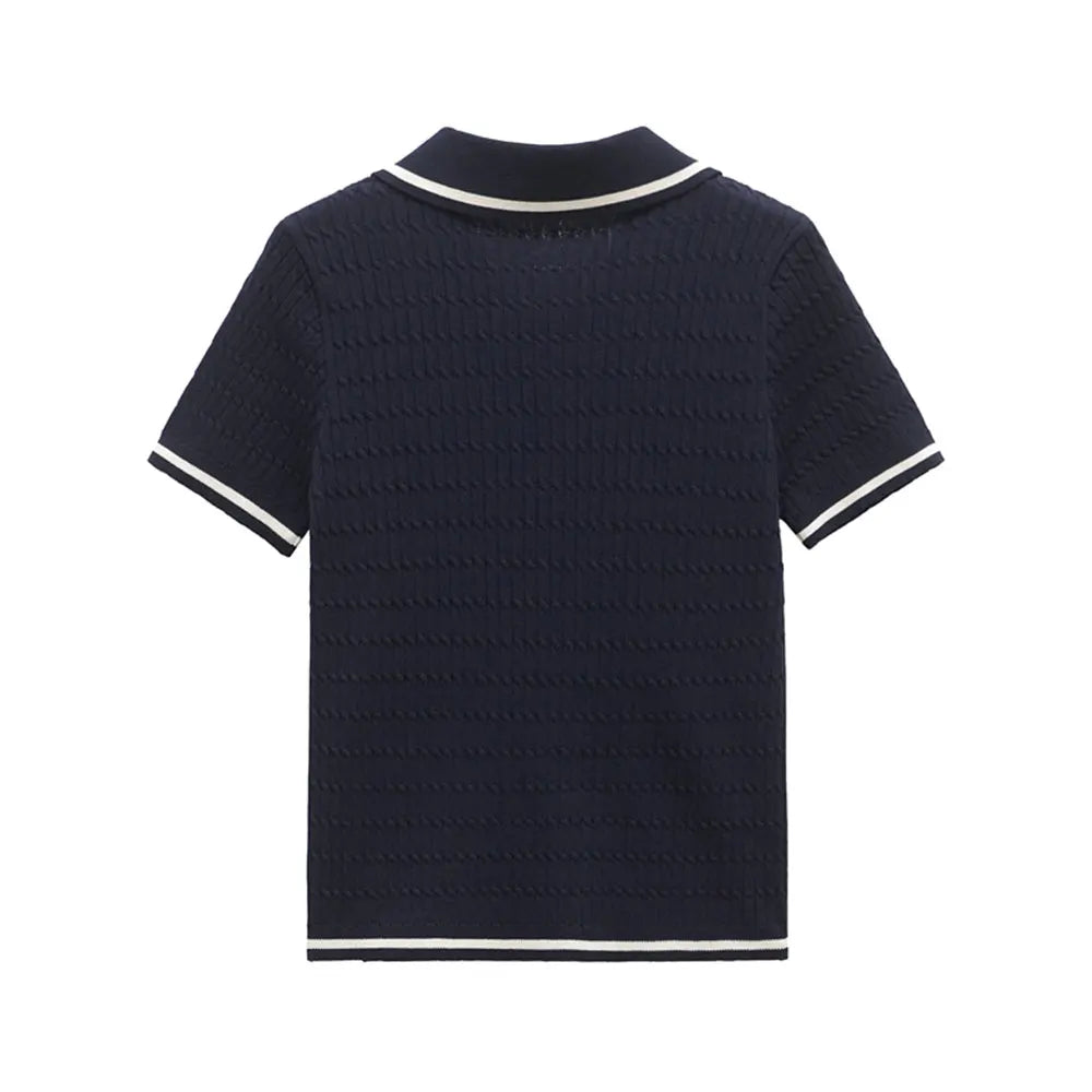 HALLIE KNIT POLO T-SHIRT