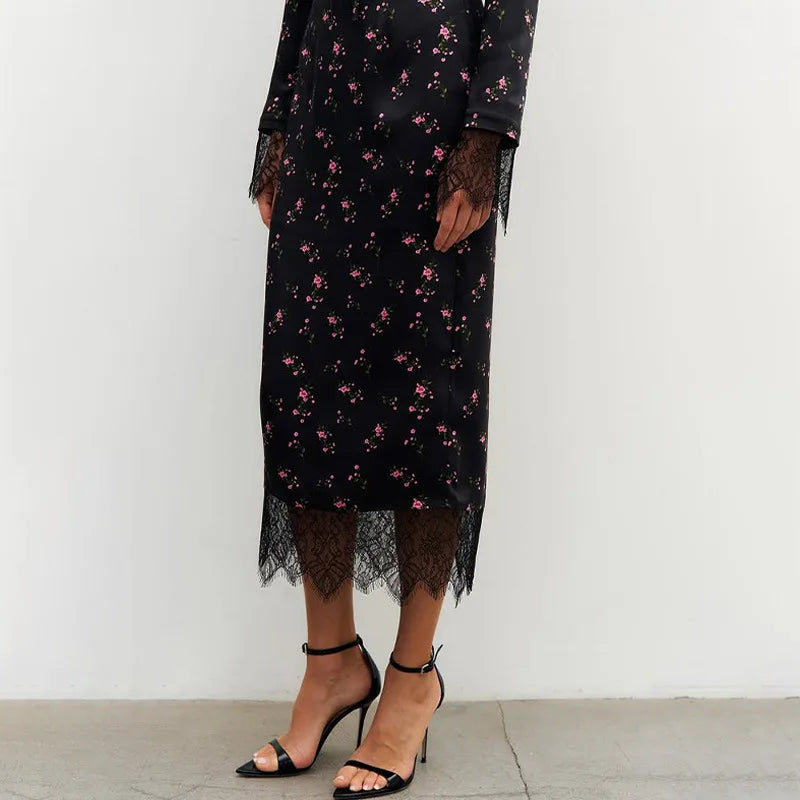 ROUZI LACE UP MIDI DRESS