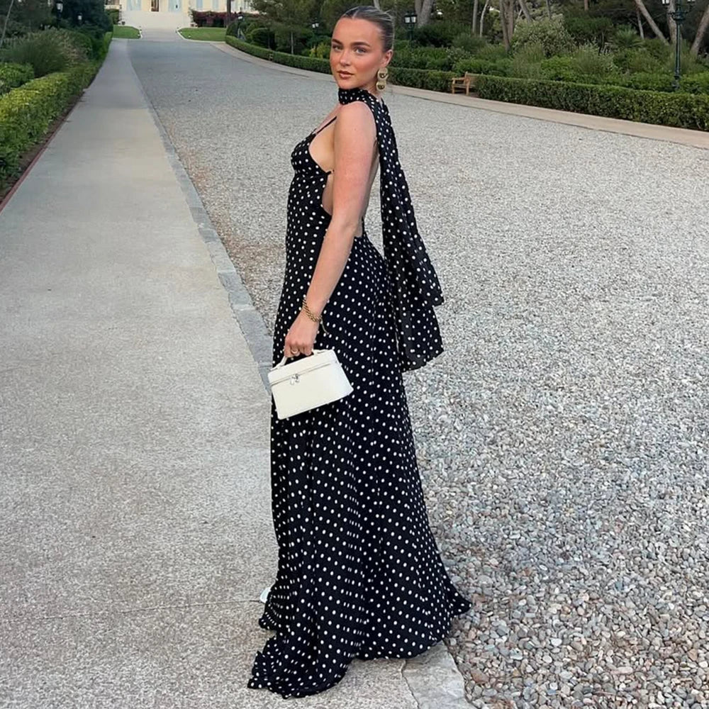 MARIA POLKA DOT MAXI DRESS