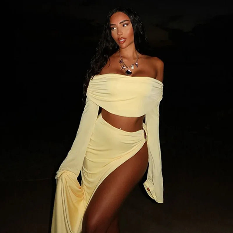 CHARLI OFF SHOULDER TWO PIECE SET