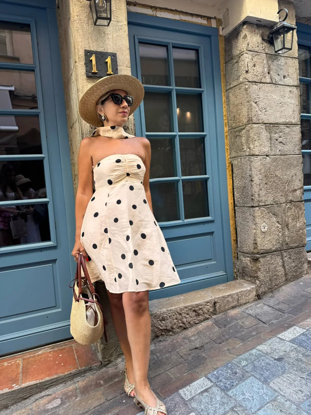 MARENA POLKA DOT MINI DRESS