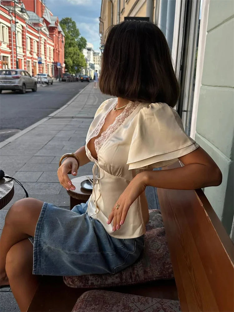 ADDISON SATIN BLOUSE