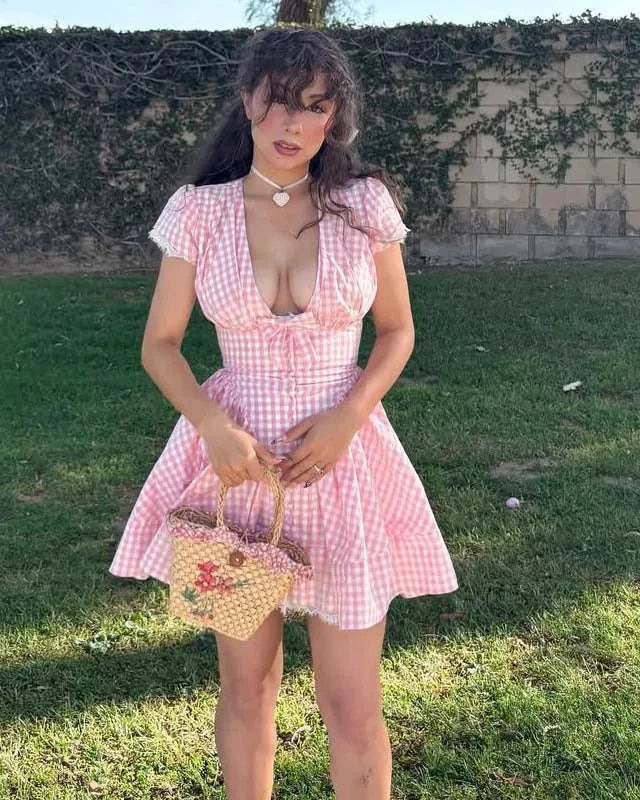 AISHA PLAID MINI DRESS