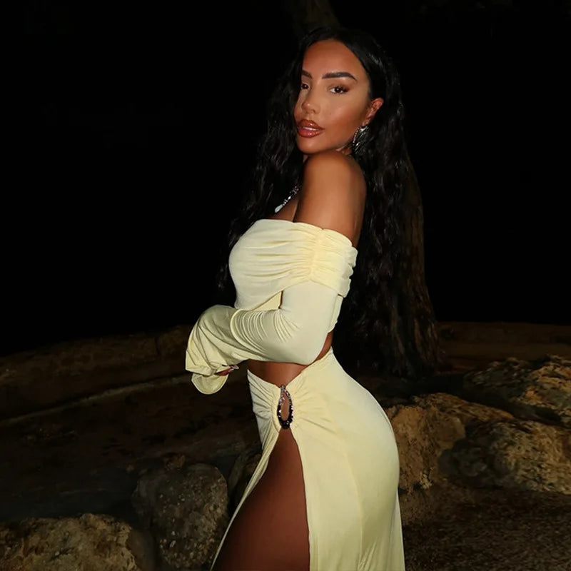 CHARLI OFF SHOULDER TWO PIECE SET