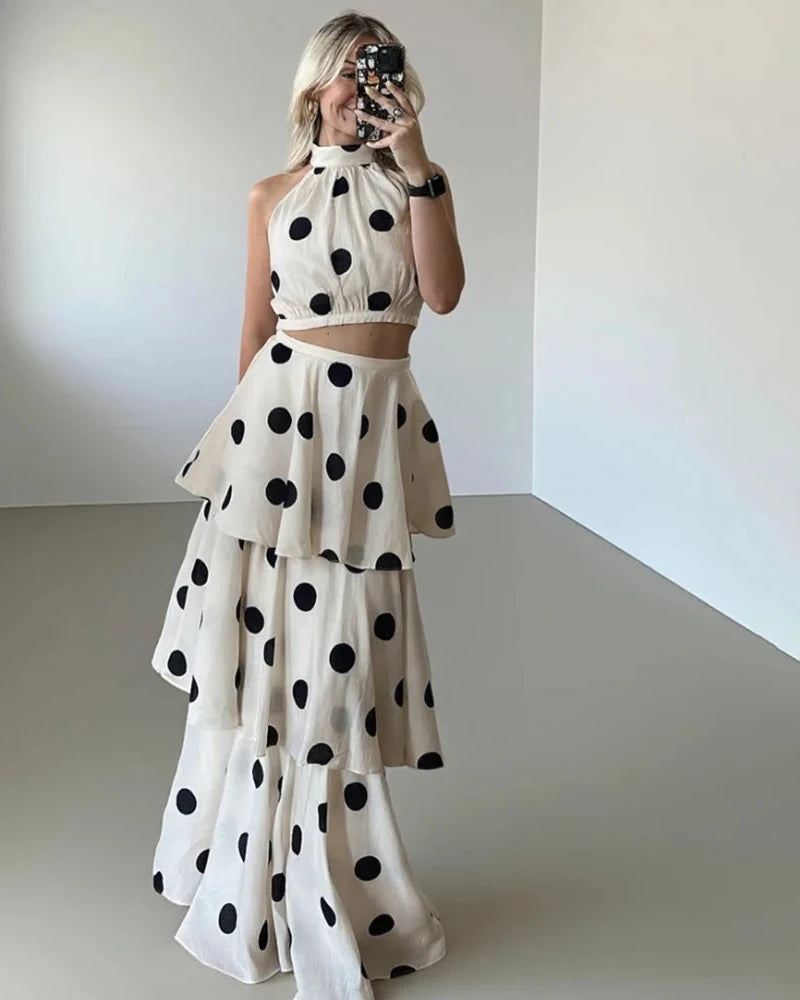 AMALS POLKA DOT TWO PIECE SET