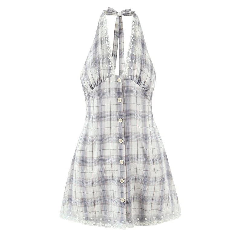 VIVIAN PLAID MINI DRESS