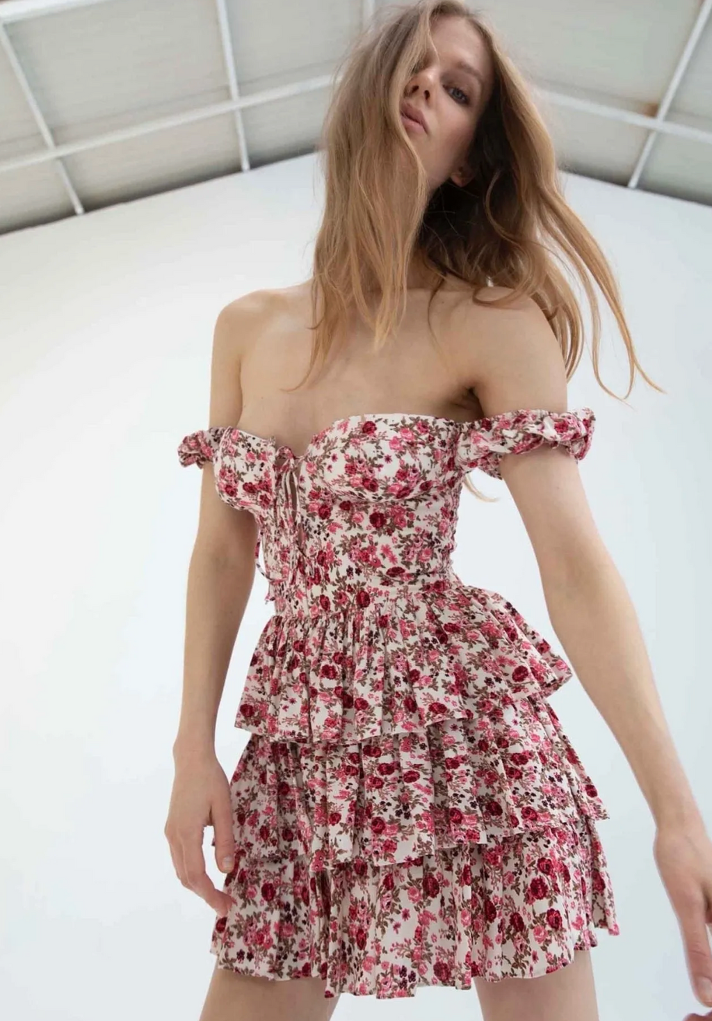 VESNA FLORAL RUFFLE DRESS