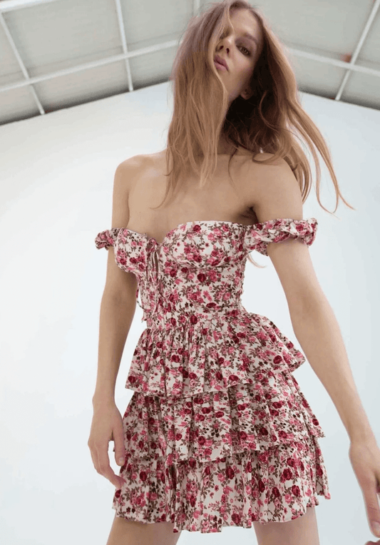 VESNA FLORAL RUFFLE DRESS