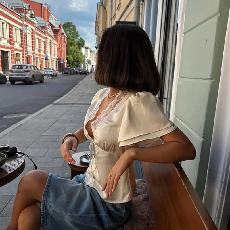 ADDISON SATIN BLOUSE