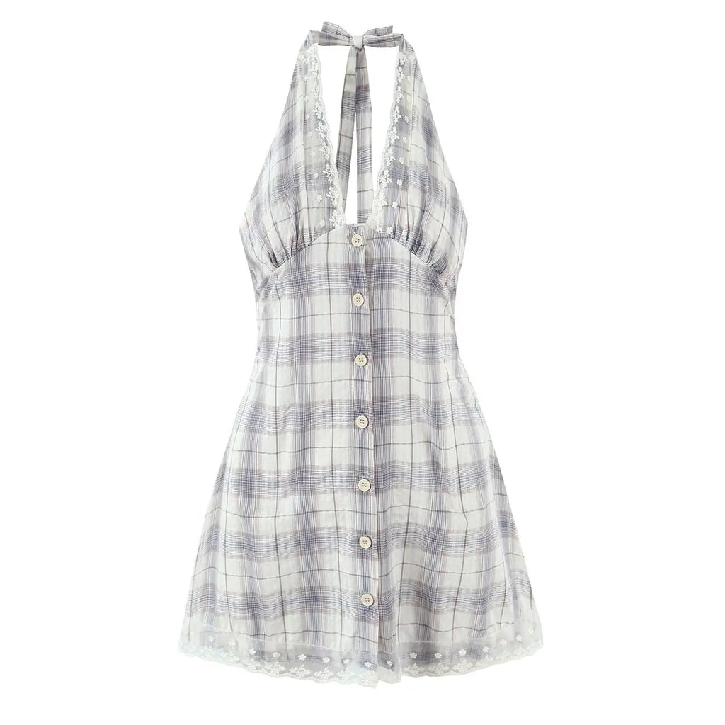 VIVIAN PLAID MINI DRESS