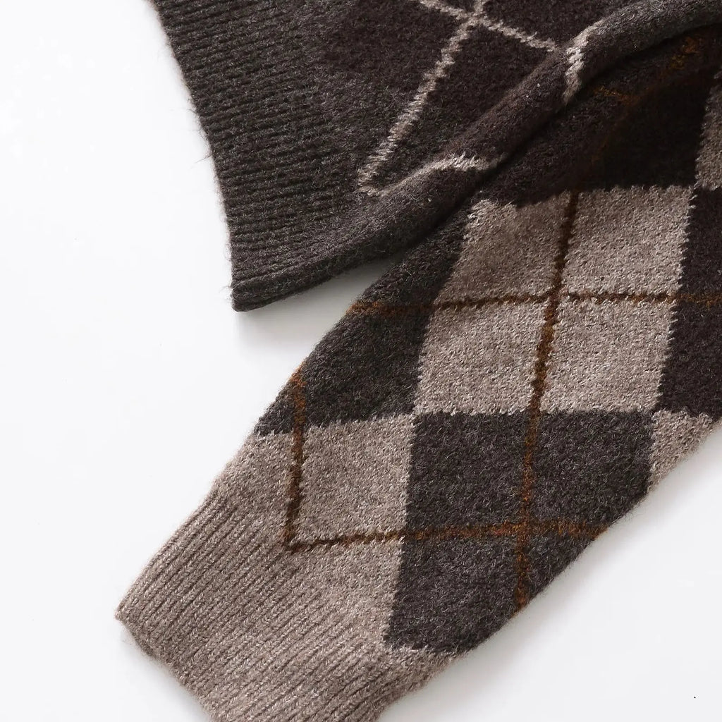 Dani Argyle Knit Cardigan