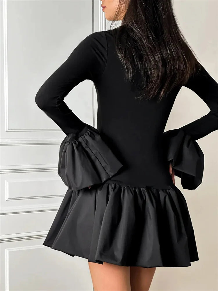 GOCI RUFFLED MINI DRESS